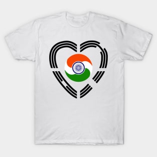 Korean Indian Multinational Patriot Flag (Heart) T-Shirt